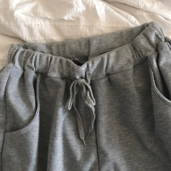 Grey Sweatpants w Gold Zippers - Picture 2 of 5